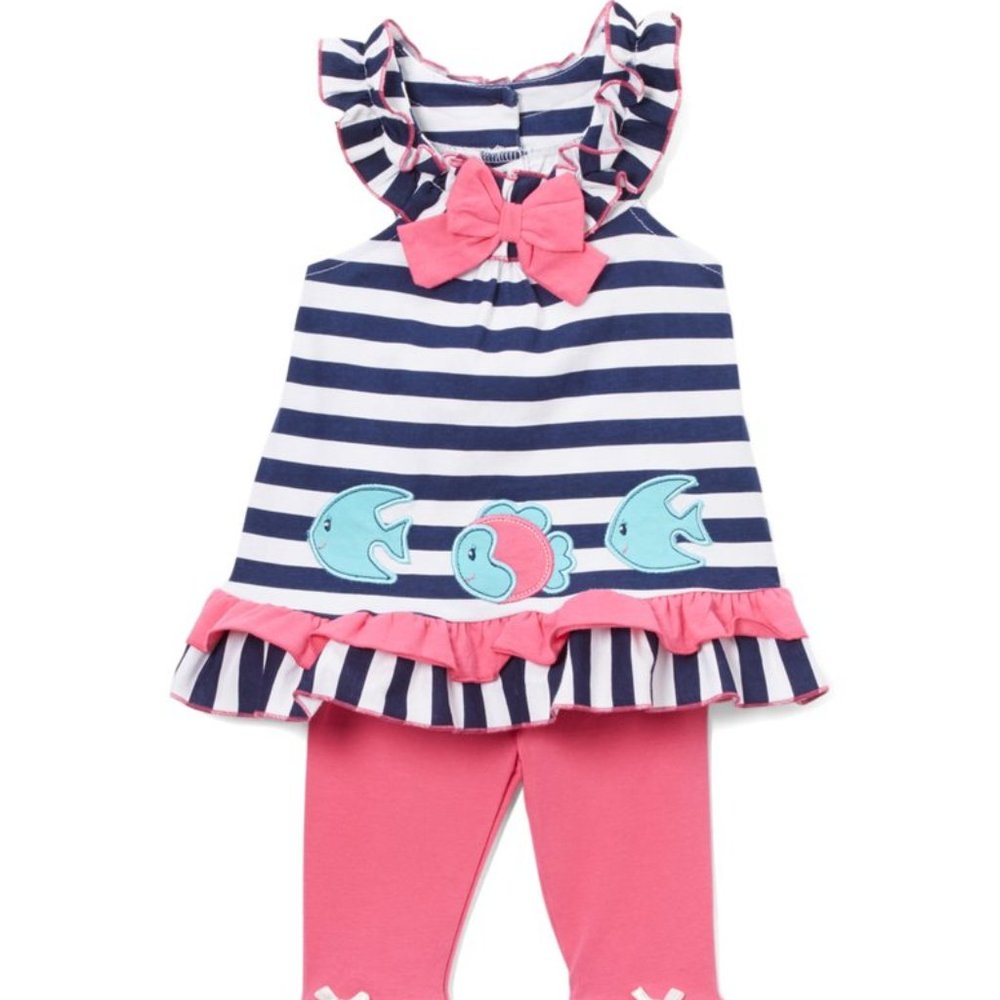 White Stripe Fish Tunic & Leggings